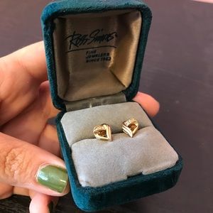 Ross-Simons 14k heart earrings w/diamonds